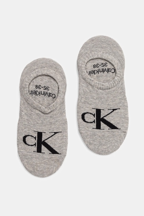 Ponožky Calvin Klein Jeans 2-pak dámske, šedá farba, 701228817