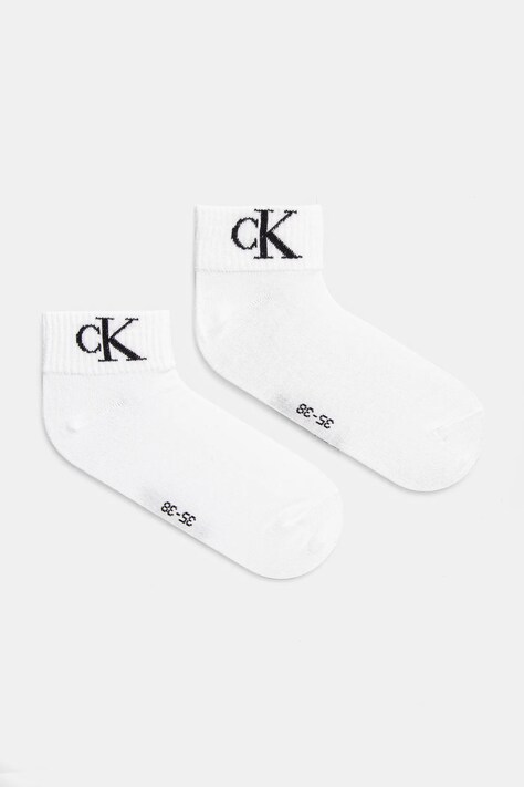 Čarape Calvin Klein Jeans 2-pack za žene, boja: bijela, 701228813