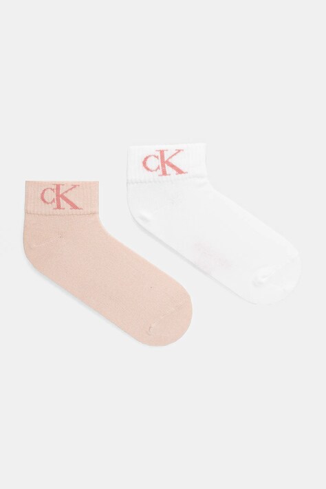 Calvin Klein Jeans skarpetki 2-pack damskie kolor beżowy 701228813