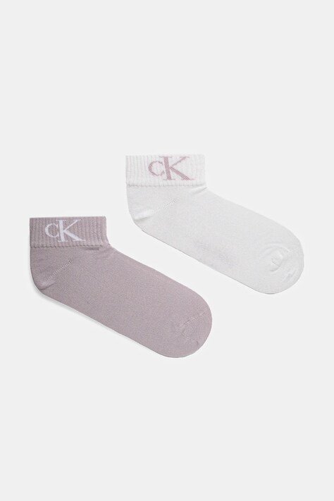 Шкарпетки Calvin Klein Jeans 2-pack жіночі колір фіолетовий 701228813