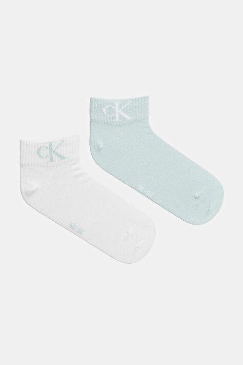 Calvin Klein Jeans sosete 2-pack femei, culoarea turcoaz, 701228813