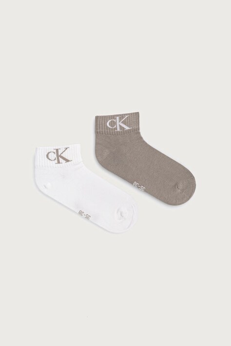 Calvin Klein Jeans skarpety damskie z bawełną 2-pack beżowe 701228813