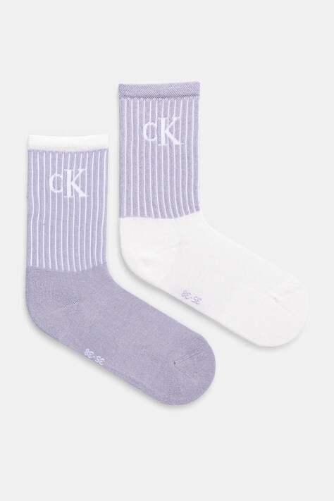 Calvin Klein Jeans sosete 2-pack femei, culoarea violet, 701229467