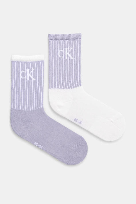 Calvin Klein Jeans skarpetki 2-pack damskie kolor fioletowy 701229467