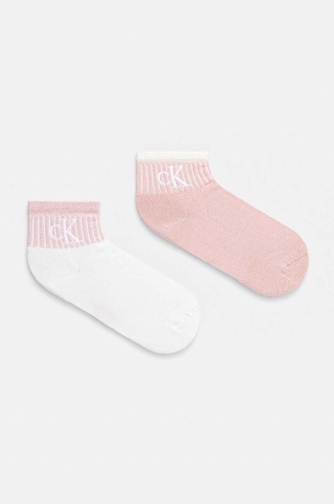 Calvin Klein Jeans skarpetki 2-pack damskie kolor różowy 701230599