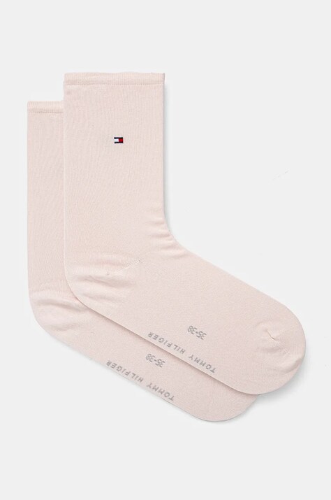 Tommy Hilfiger șosete 2-pack femei, culoarea roz, 371221107