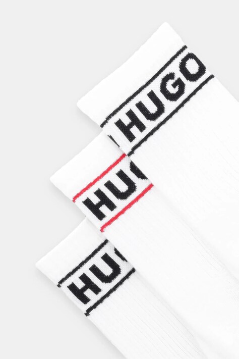 Шкарпетки HUGO 3-pack 3P QSRIB SPORTY CC W — AA00-LGD0O8, білий — фото 2
