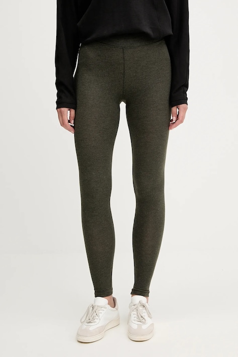 American Vintage colanți culoarea verde, uni, YPA04B