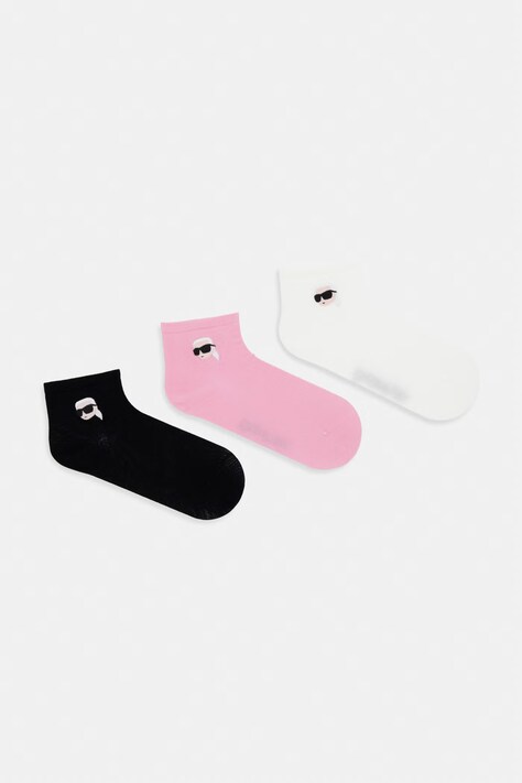 Karl Lagerfeld ponožky dámské K/IKON 3-pack růžové A4W47036