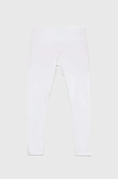 United Colors of Benetton leggins copii culoarea alb, melanj