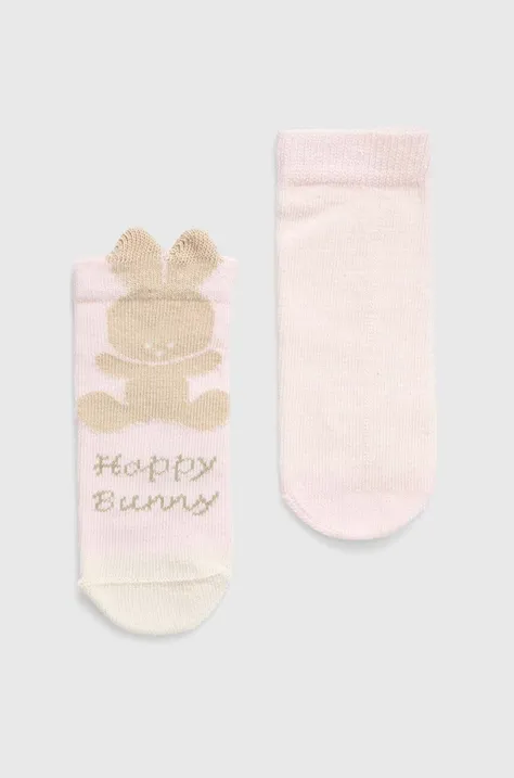 Шкарпетки для немовлят United Colors of Benetton 2-pack колір рожевий