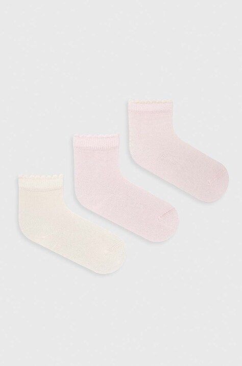 United Colors of Benetton sosete bebe 3-pack culoarea roz