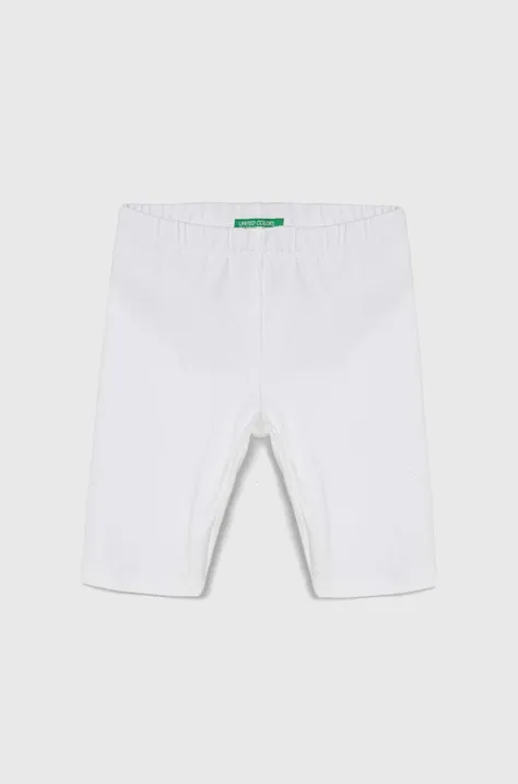 United Colors of Benetton legginsy dziecięce kolor biały melanżowe