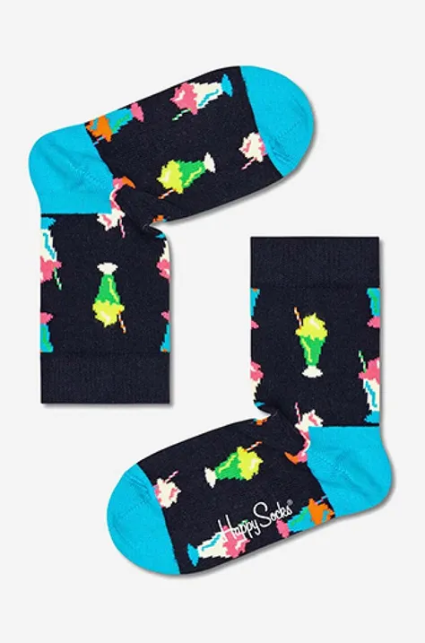 Dětské ponožky Happy Socks Milkshake černá barva, Skarpetki dziecięce Happy Socks Milkshake KMLK01-6500