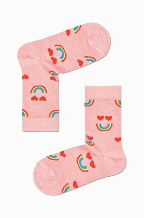 Happy Socks skarpetki dziecięce Wool Happy Rainbow kolor różowy Skarpetki Happy Socks Wool Happy Rainbow KWHRB22 3000