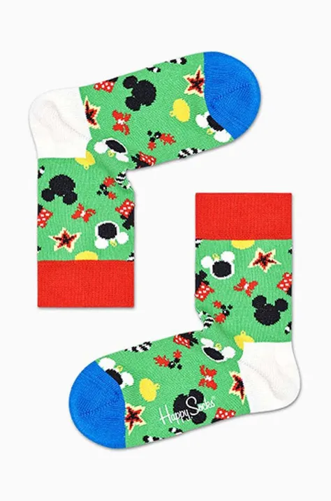 Dětské ponožky Happy Socks x Disney Treemendous zelená barva, Skarpetki Happy Socks x Disney Treemendous KDNY01 7000