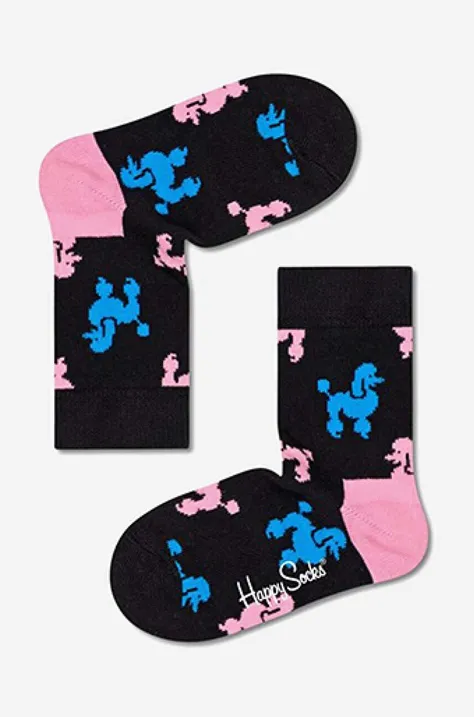 Happy Socks skarpetki dziecięce Poodle kolor czarny Skarpetki dziecięce Happy Socks Poodle KPDL01-9300