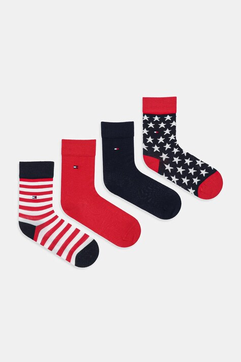 Tommy Hilfiger skarpetki dziecięce 4-pack kolor czerwony 701232850