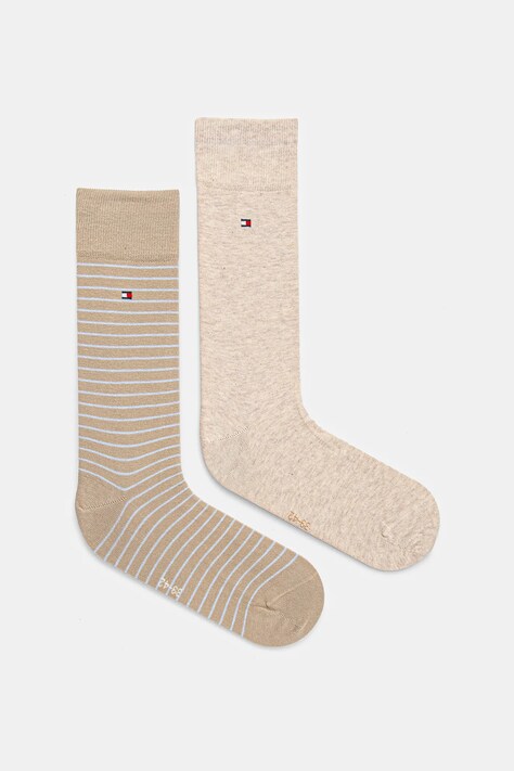 Шкарпетки Tommy Hilfiger 2-pack чоловічі колір бежевий 100001496