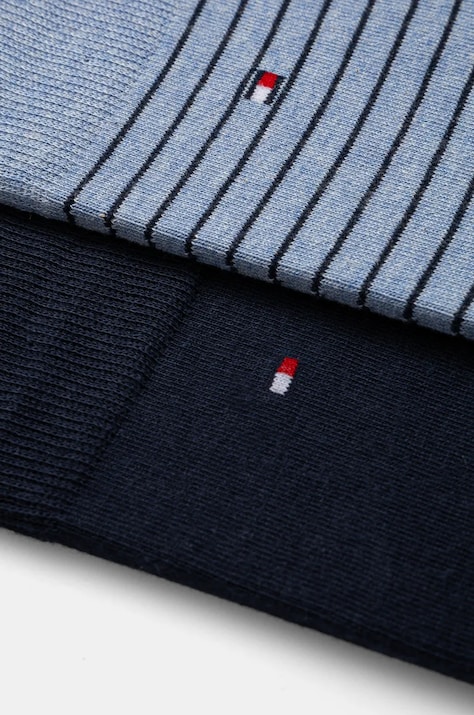 Tommy Hilfiger шкарпетки чоловічі з бавовною 2 шт — AA00-LGM0HC, блакитний — фото 2