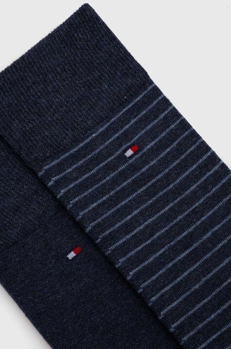 Tommy Hilfiger шкарпетки чоловічі з бавовною 2 шт — AA00-LGM0HC, темно-синій — фото 2