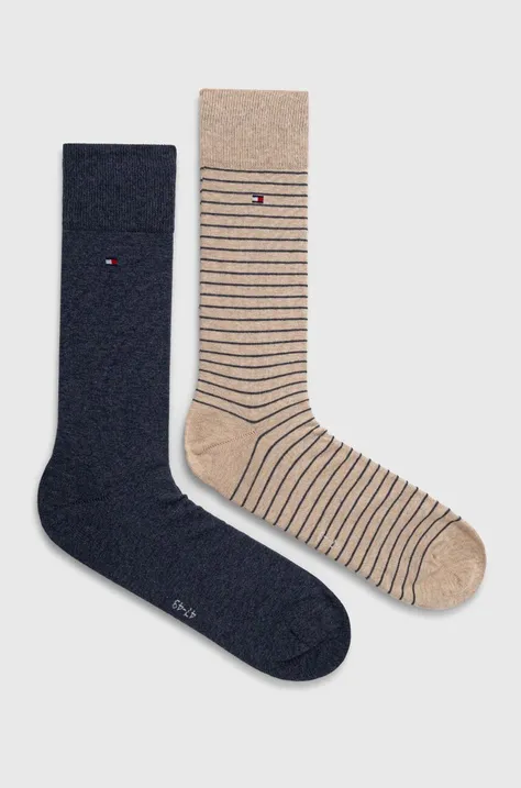 Ponožky Tommy Hilfiger 2-pak pánske, béžová farba, 100001496,