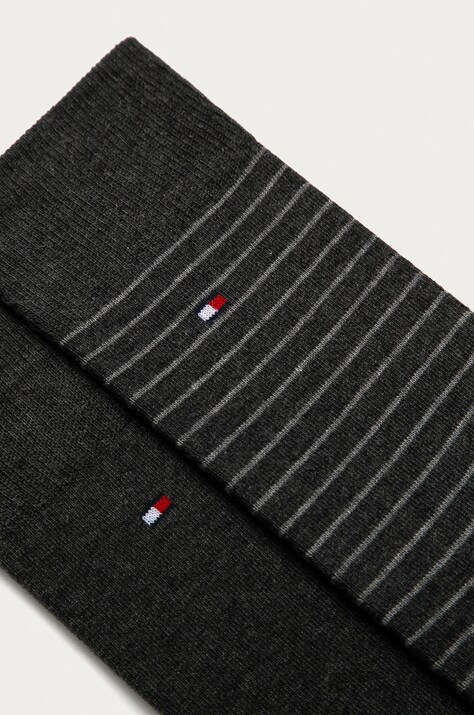 Tommy Hilfiger шкарпетки чоловічі з бавовною 2 шт — AA00-LGM0HC, сірий — фото 2
