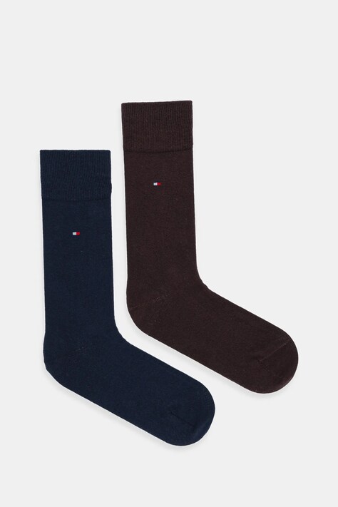 Ponožky Tommy Hilfiger 2-pak hnedá farba, 371112
