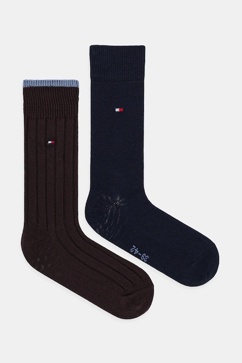 Ponožky Tommy Hilfiger 2-pak hnedá farba, 371112