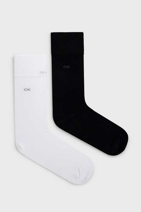 Calvin Klein skarpetki 2-pack męskie kolor biały 701218631