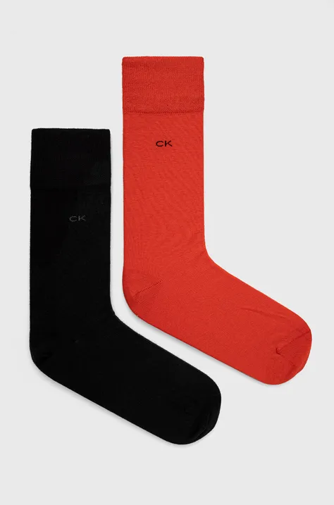 Calvin Klein skarpetki 2-pack męskie kolor czerwony