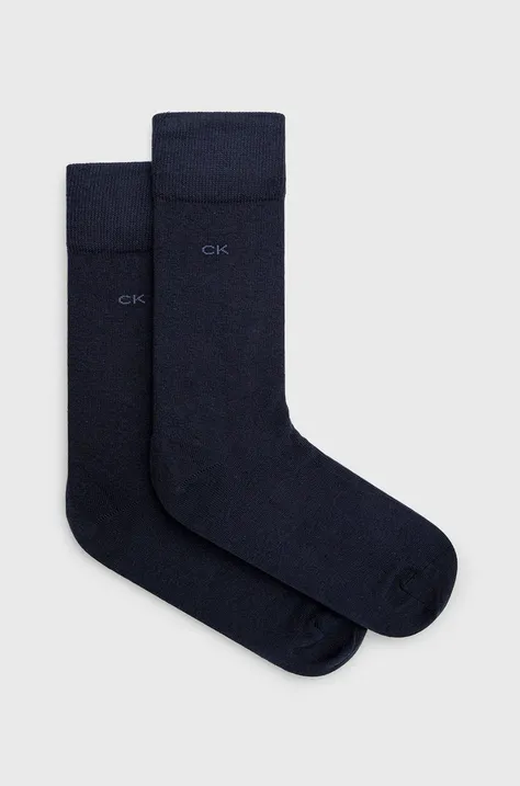Ponožky Calvin Klein 2-pak pánske, tmavomodrá farba