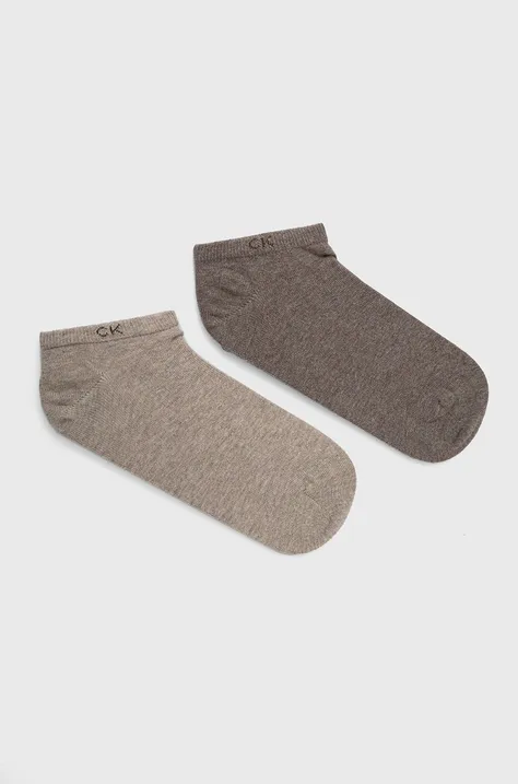 Κάλτσες Calvin Klein ανδρικες, χρώμα: καφέ 701218707