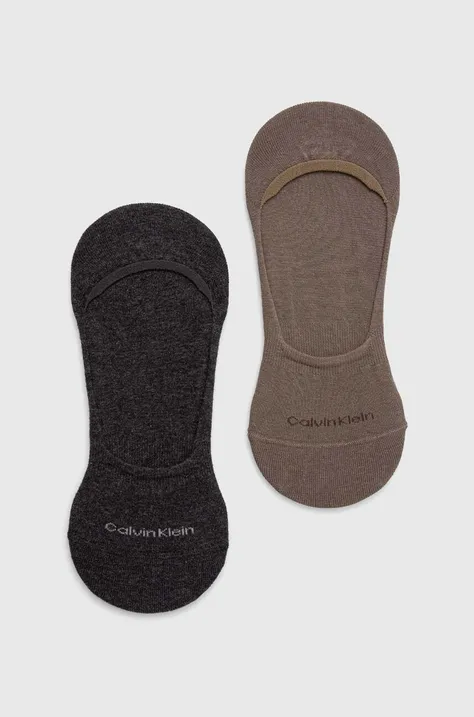Ponožky Calvin Klein 2-pak pánske, šedá farba, 701218708