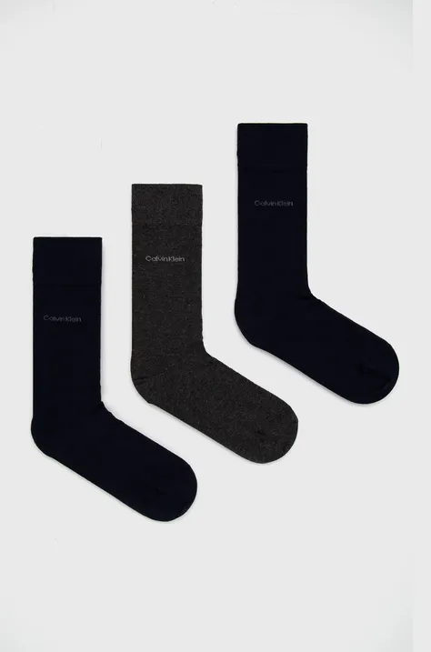Шкарпетки Calvin Klein (3-pack) чоловічі колір сірий