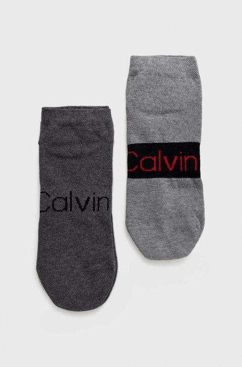 Calvin Klein skarpetki (2-pack) męskie kolor szary 701218712