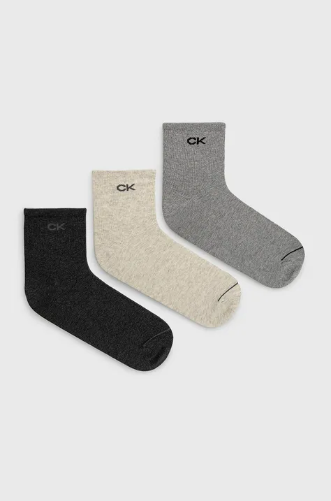 Calvin Klein Skarpetki (3-pack) męskie kolor szary 701218719