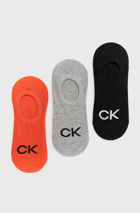 Ponožky Calvin Klein (3-pak) pánske, červená farba