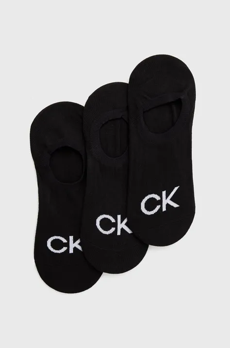 Ponožky Calvin Klein (3-pak) pánske, čierna farba