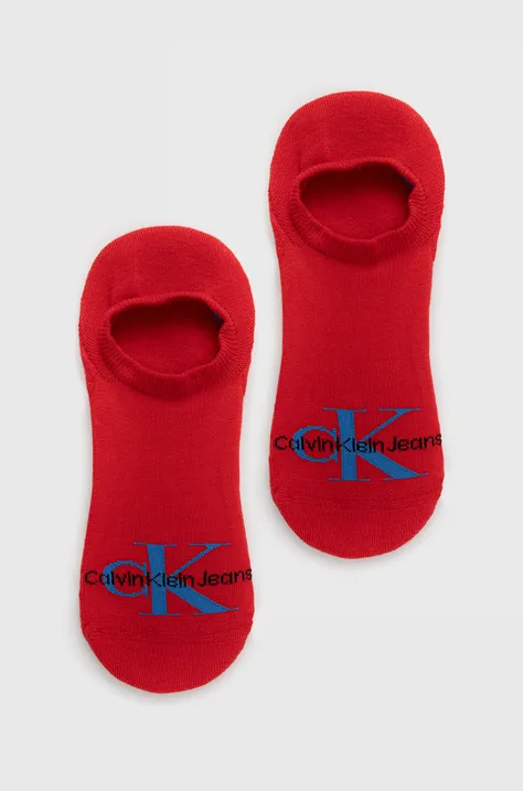 Ponožky Calvin Klein Jeans pánske, červená farba