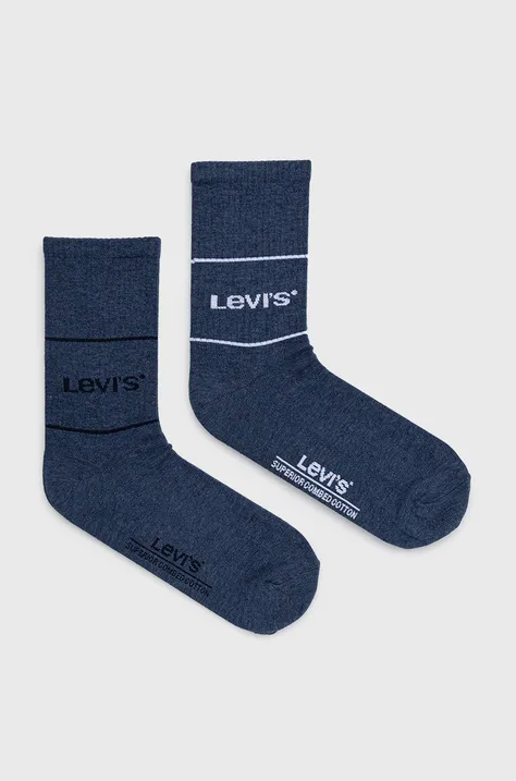 Ponožky Levi's ( 2-pak) pánské, tmavomodrá barva