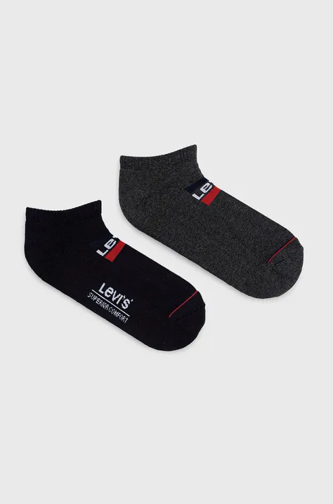 Чорапи Levi's (2-pack) мъжки в черно