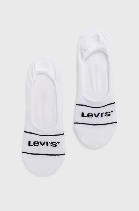 Čarape Levi's (2-pack) za muškarce, boja: bijela, 37157.0738-white
