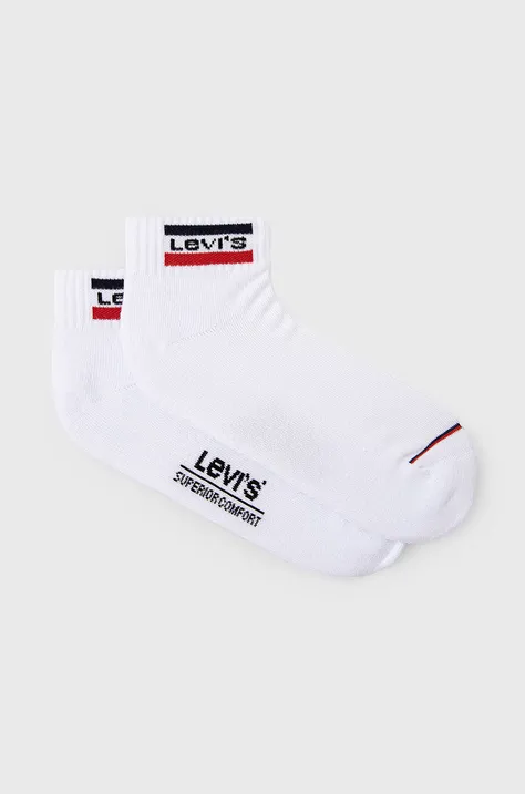 Ponožky Levi's (2-pak) 37157.0773-white, pánske, biela farba