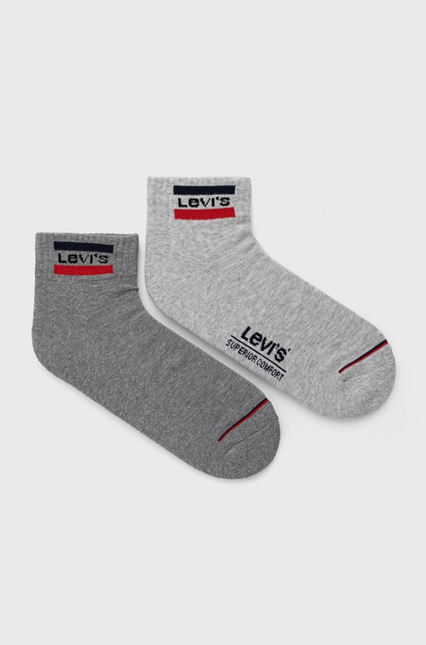 Levi's skarpetki (2-pack) męskie kolor szary