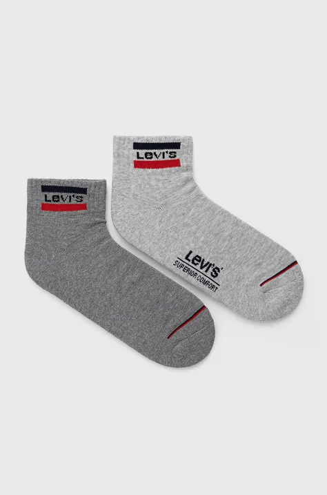 Ponožky Levi's pánske, šedá farba