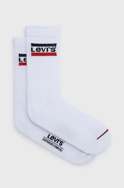 Κάλτσες Levi's ανδρικές, χρώμα: άσπρο