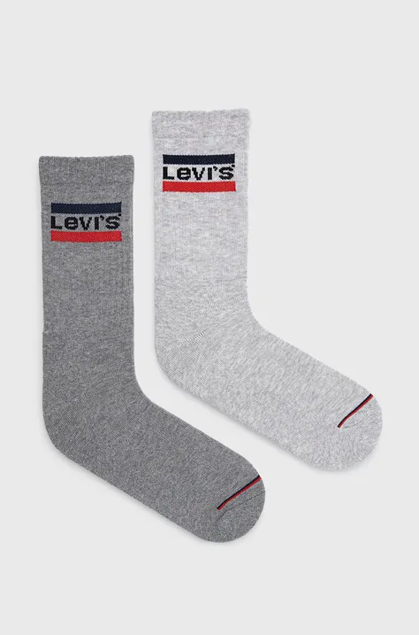Čarape Levi's za muškarce, boja: siva