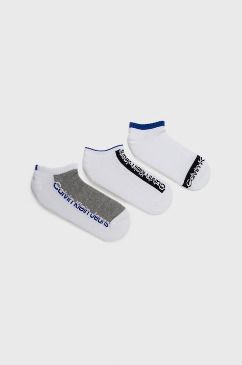 Calvin Klein skarpetki (3-pack) męskie kolor biały 701218736