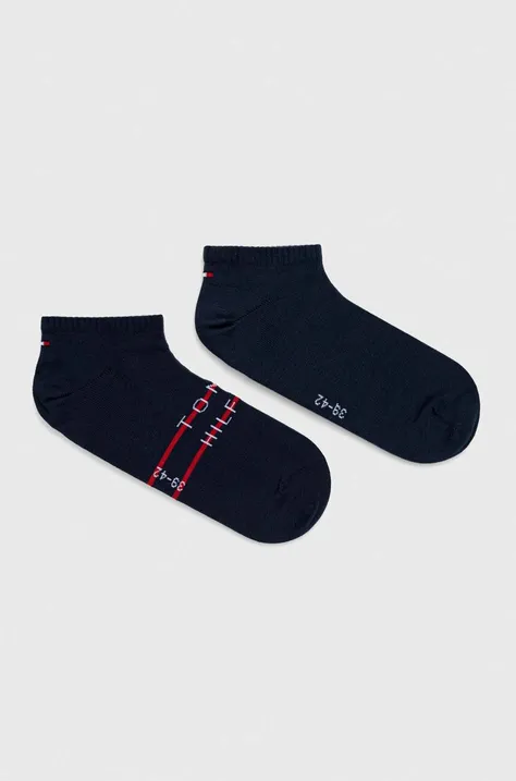 Ponožky Tommy Hilfiger 2-pak pánske, tmavomodrá farba, 701222188